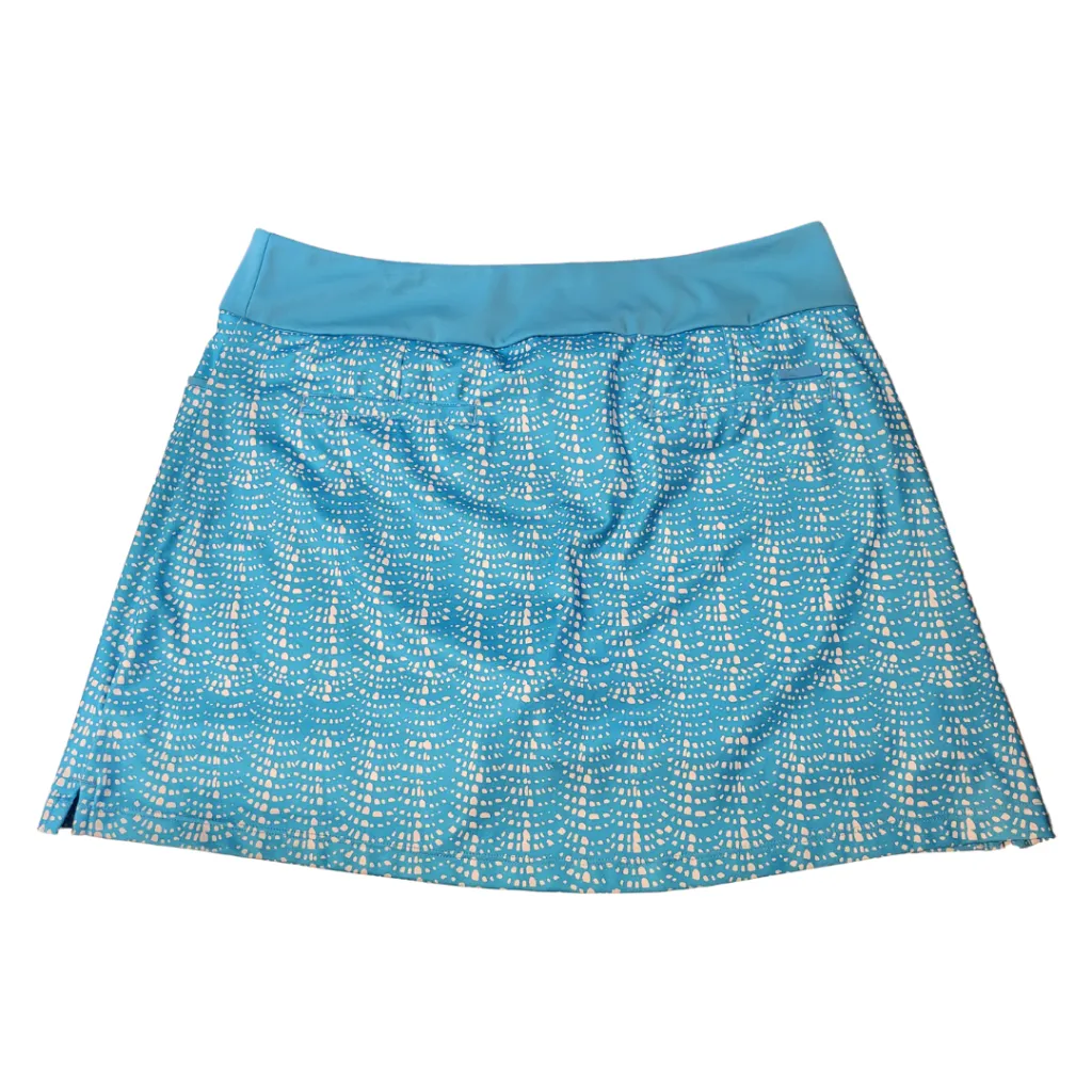 Adidas Turquoise Blue  & White Printed Golf Skort Size L