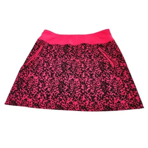 Annika by Cutter & Buck Bright Coral & Black Floral Golf Skort Size L MSP$110