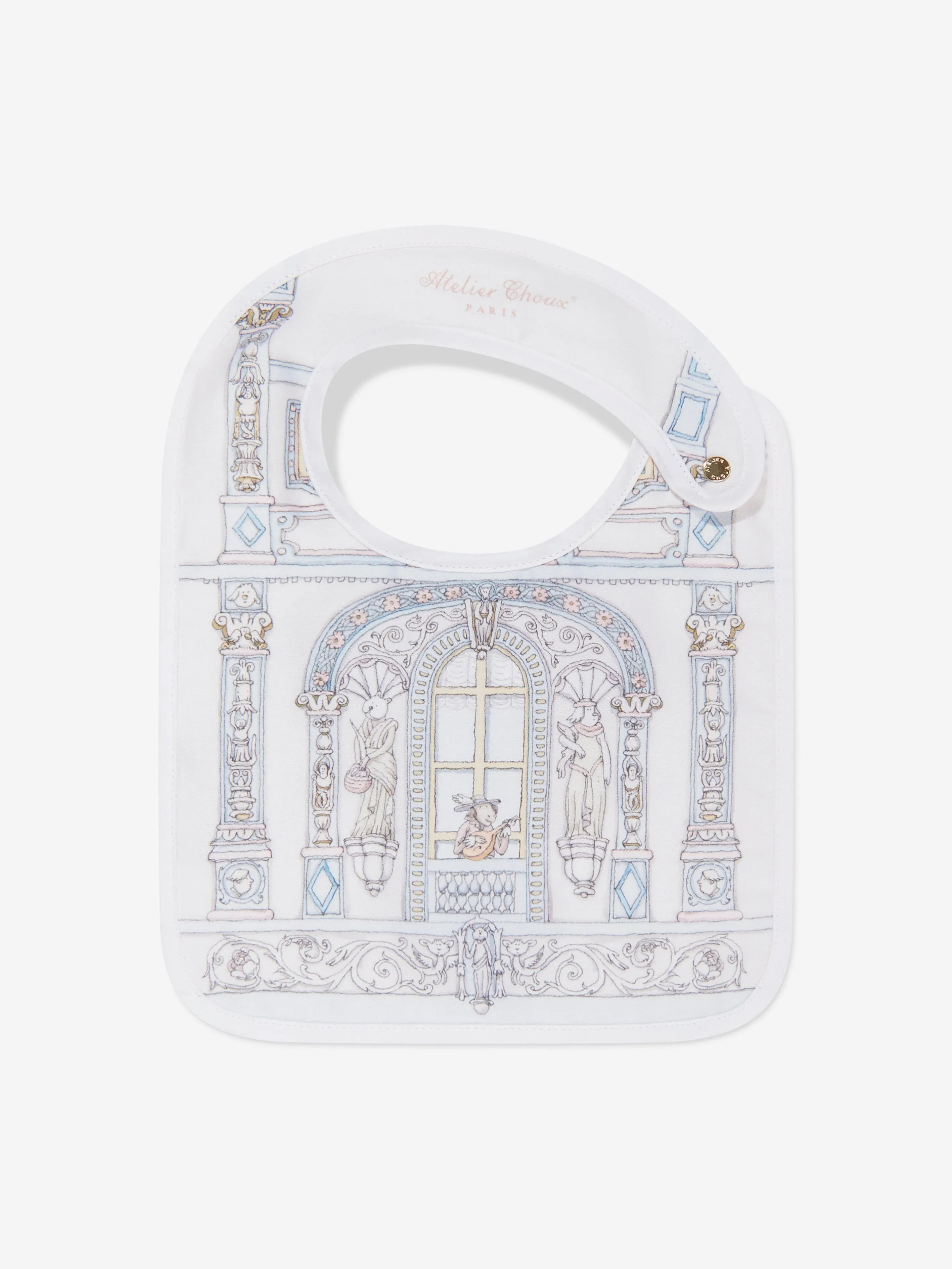 Atelier Choux Baby Chteau Choux Carr and Satin Bibs Set in Multicolour