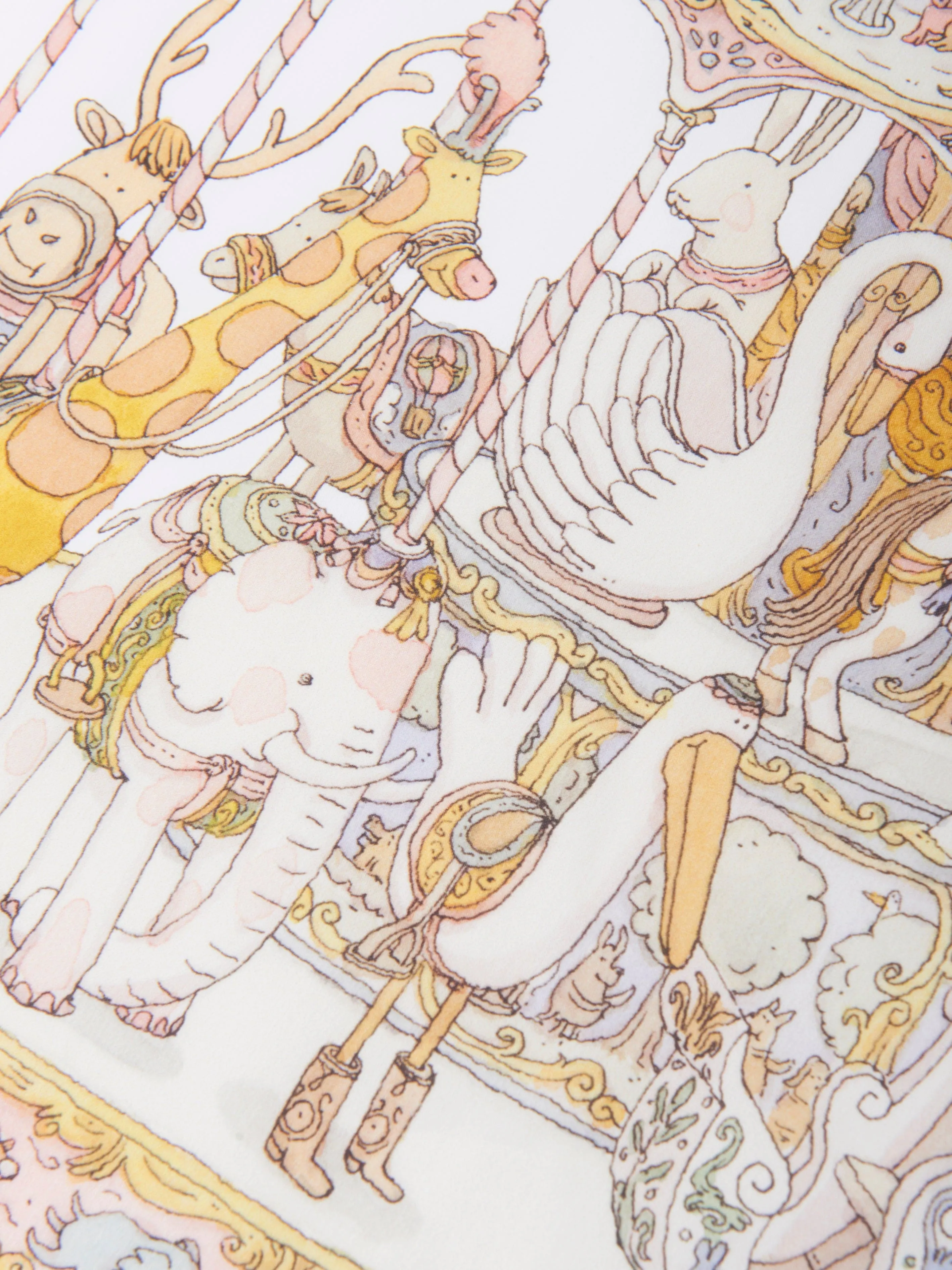 Atelier Choux Baby Girls Carousel Fitted Sheet in Pink (140cm)