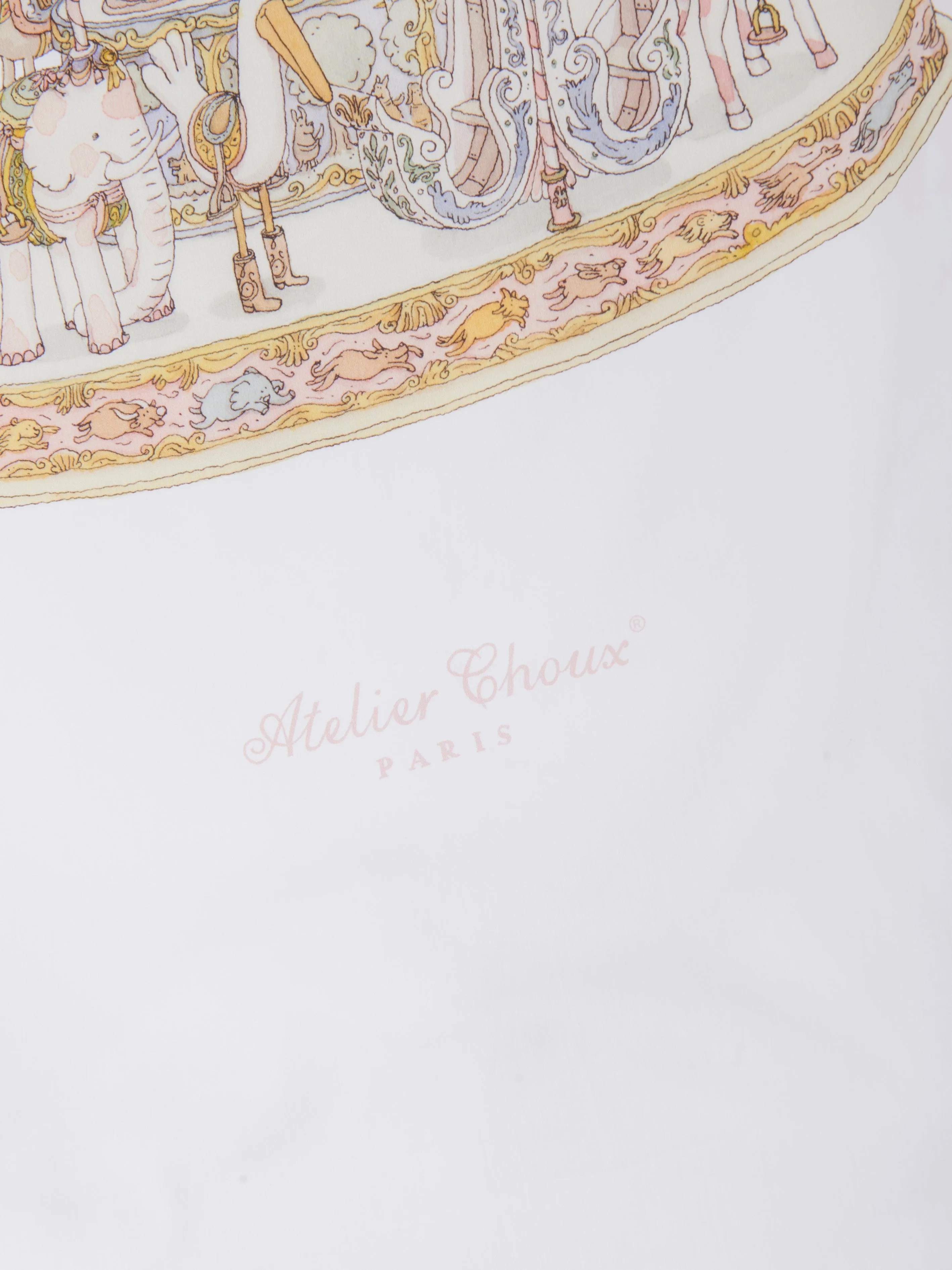 Atelier Choux Baby Girls Carousel Fitted Sheet in Pink (140cm)