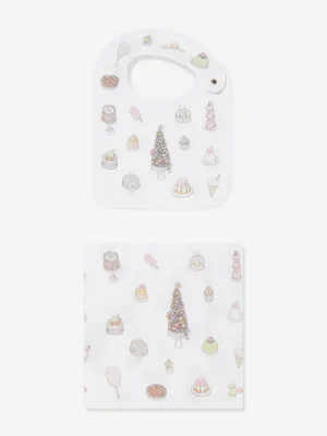 Atelier Choux Baby Girls Sweetie Pie Carr and Satin Bibs Set in Pink