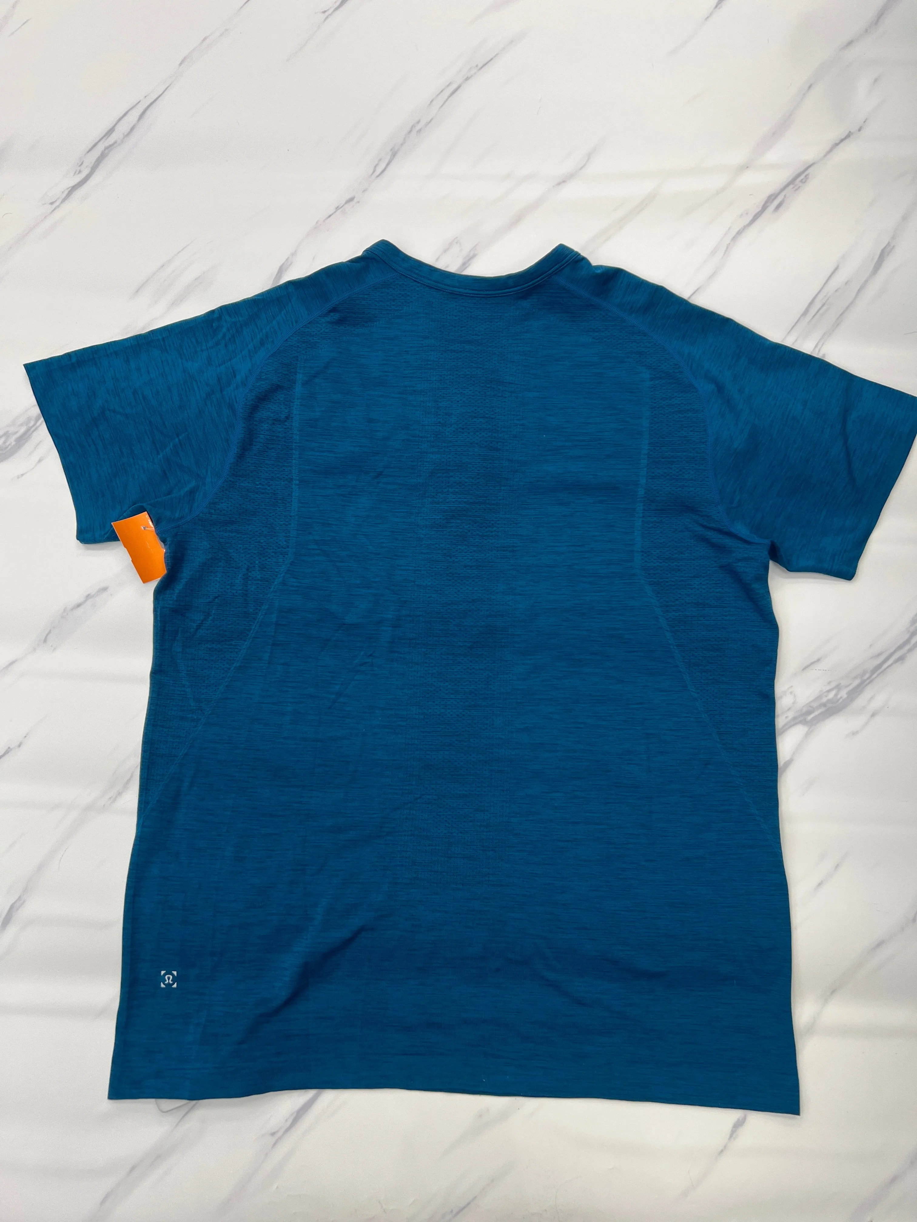 Athletic Top Short Sleeve By Lululemon In Blue, Size: Xl