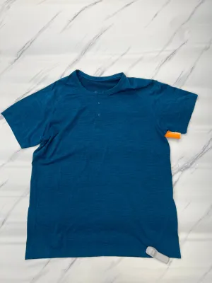 Athletic Top Short Sleeve By Lululemon In Blue, Size: Xl