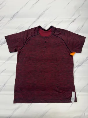 Athletic Top Short Sleeve By Lululemon In Red, Size: Xl