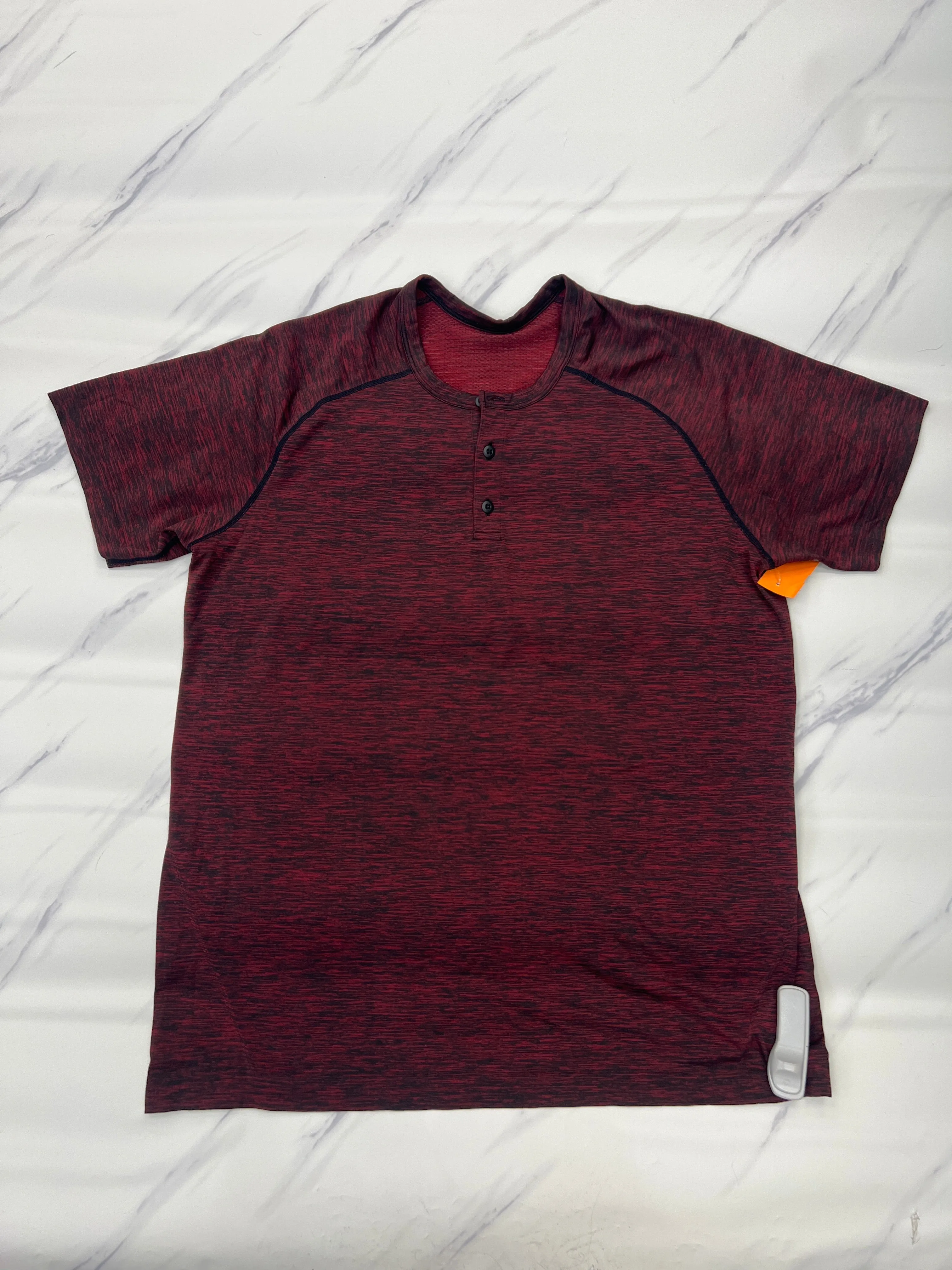 Athletic Top Short Sleeve By Lululemon In Red, Size: Xl