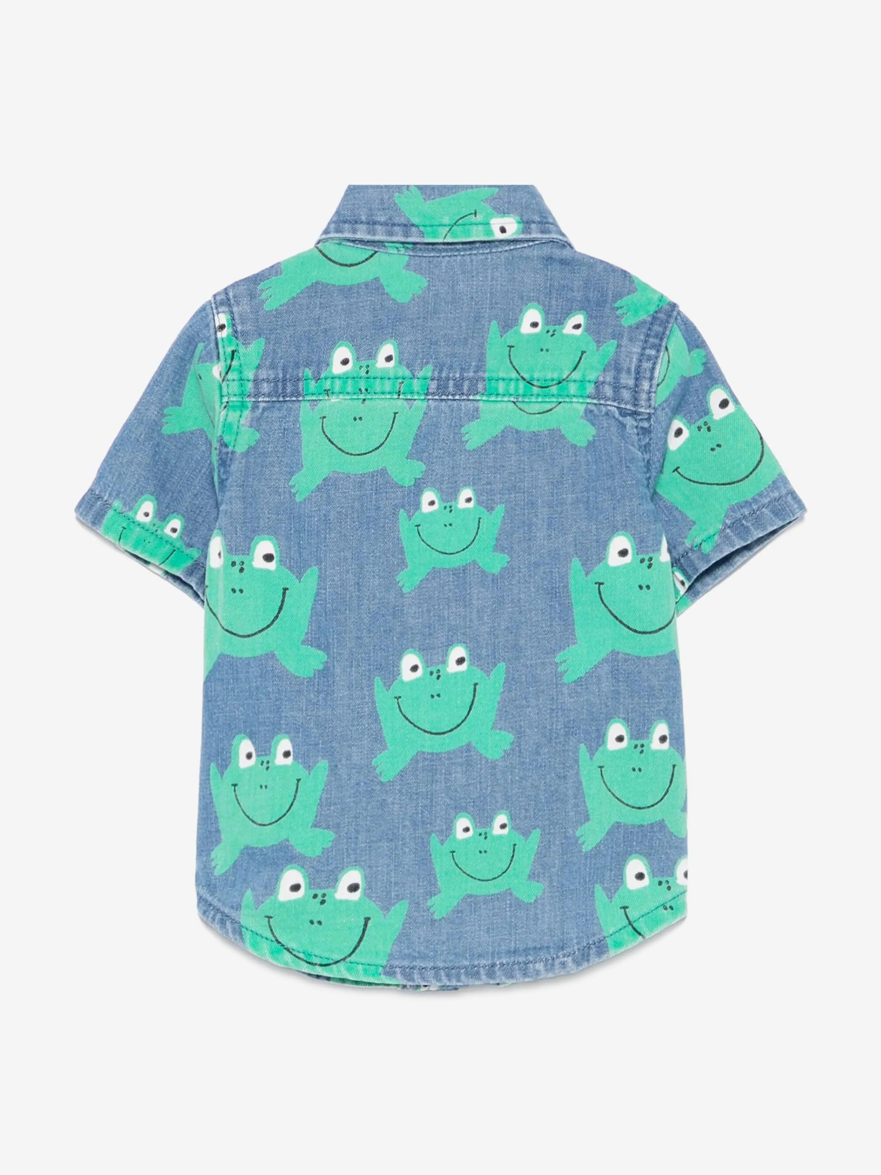 Baby Boys Denim Frog Shirt in Blue