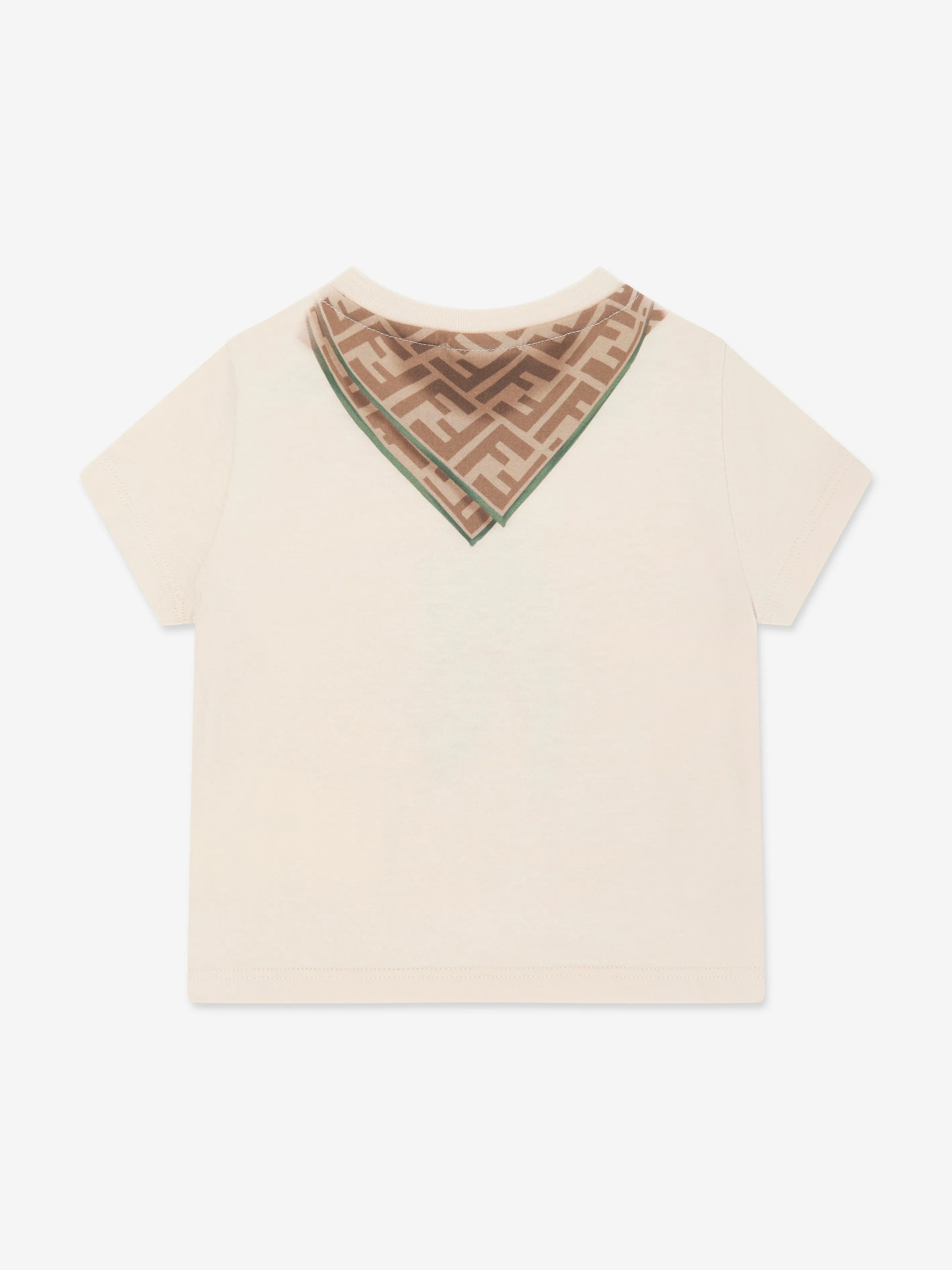 Baby Boys Scarf Print T-Shirt in Beige