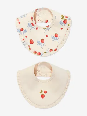 Baby Girls Basic 2 Pack Frill Bib Set in Ivory