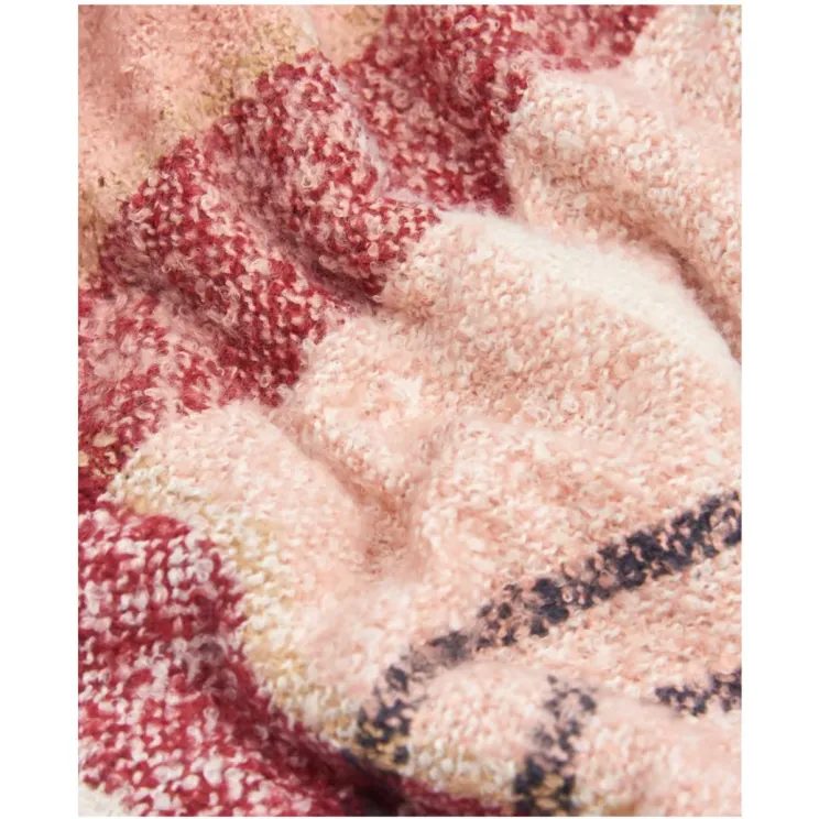 Barbour Boucle Scarf LSC0130 In Pink Hessian