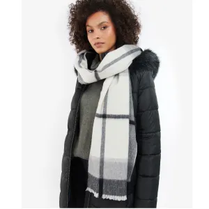 Barbour Rosefield Wool Scarf Grey Tartan LSC0354