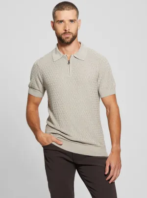 Beige Checkered Kyle Polo T-Shirt Guess