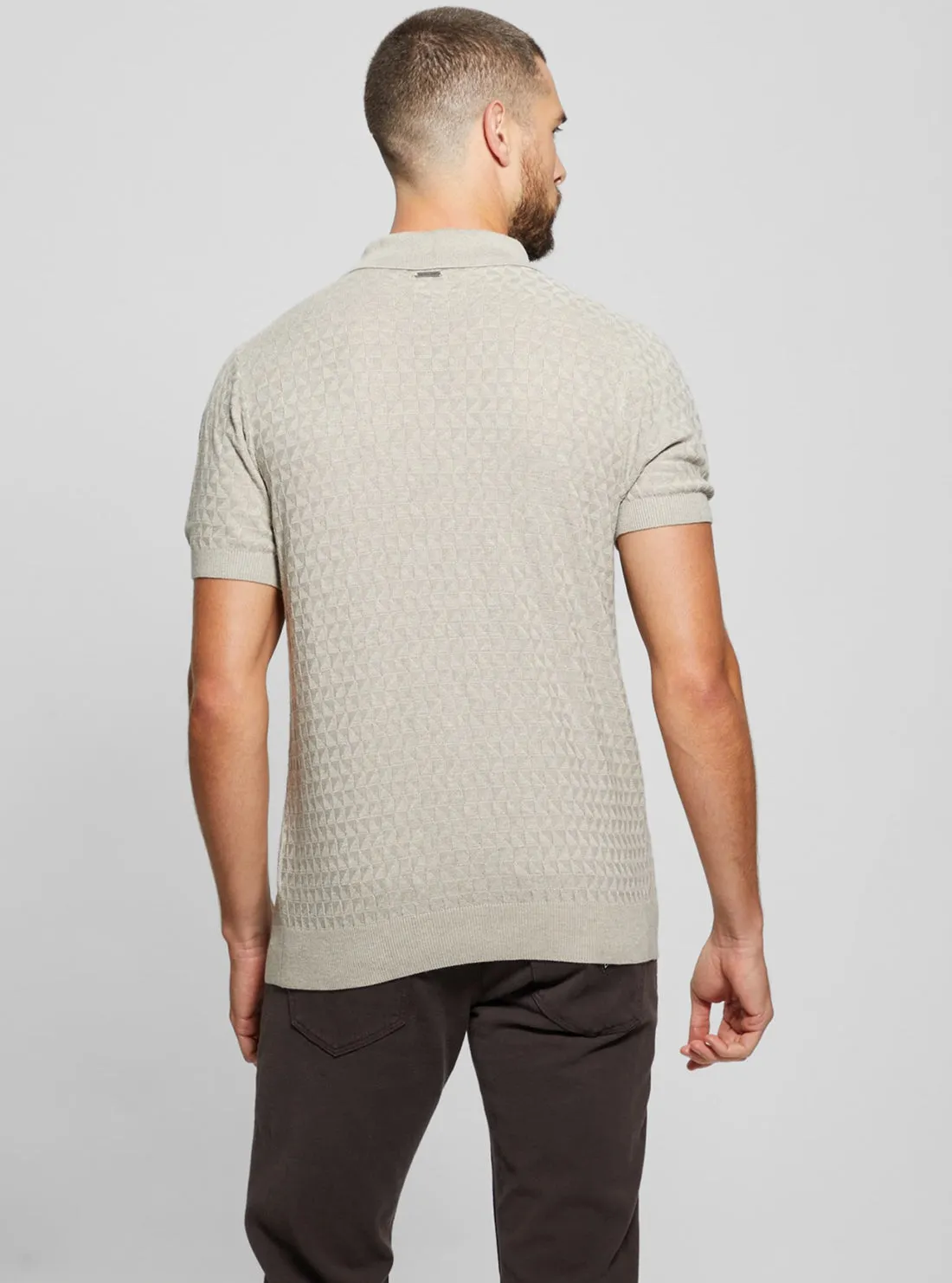 Beige Checkered Kyle Polo T-Shirt Guess
