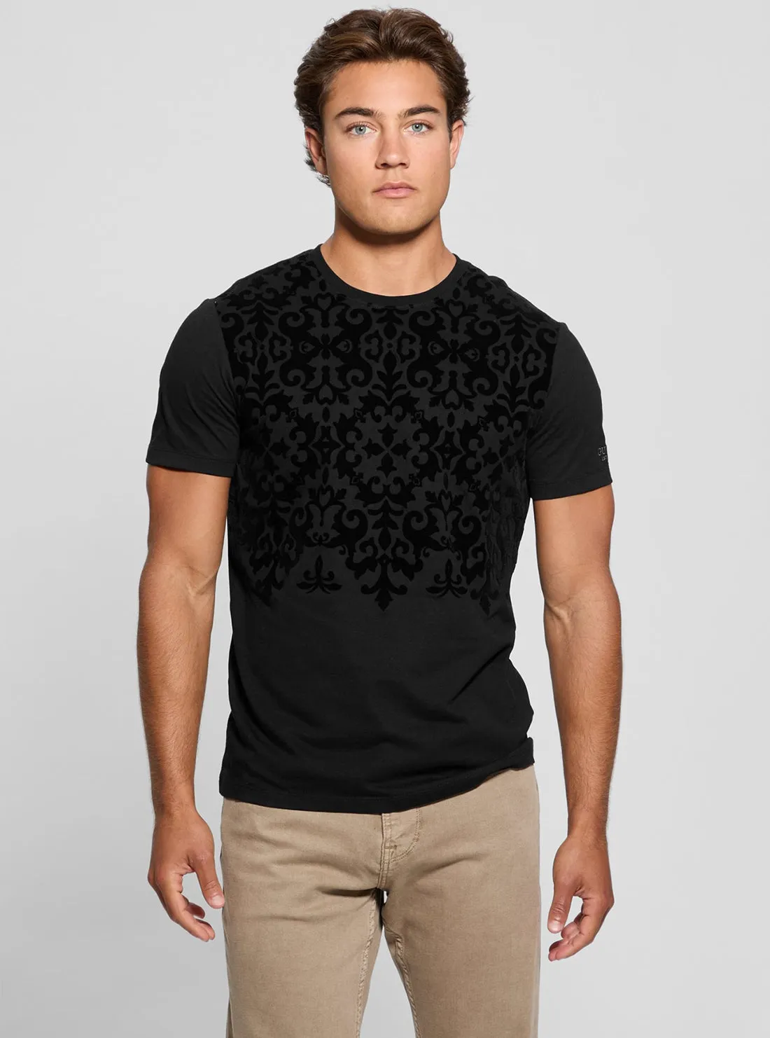 Black Flock T-Shirt Guess