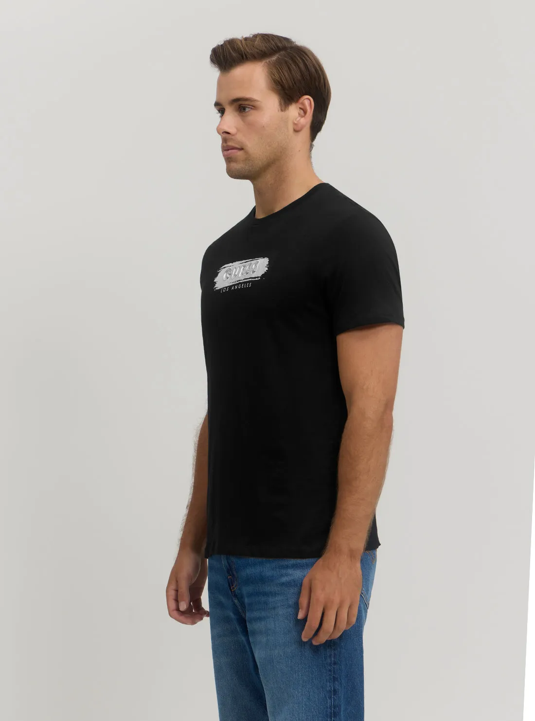 Black Metallic Logo T-Shirt Guess