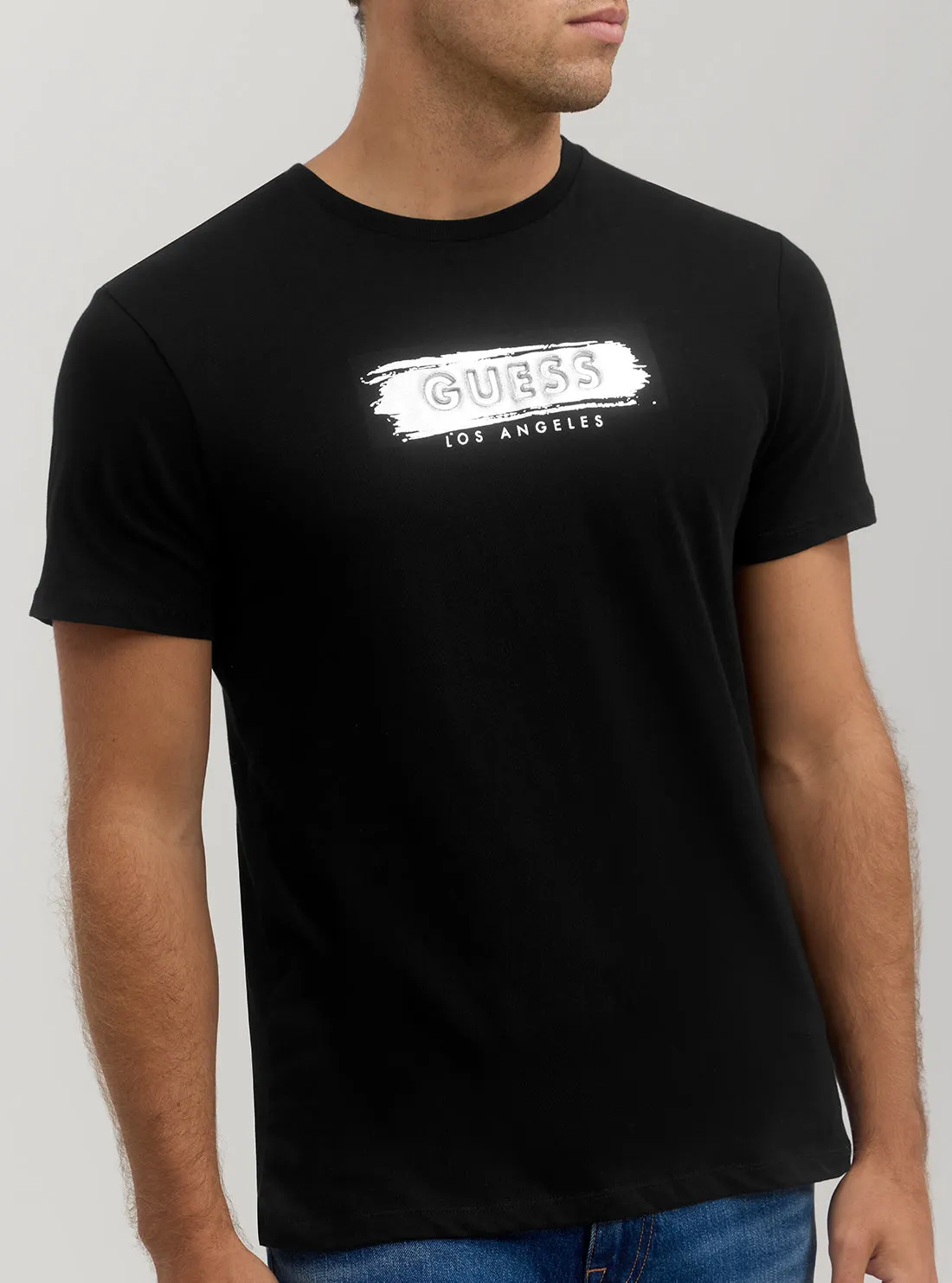 Black Metallic Logo T-Shirt Guess