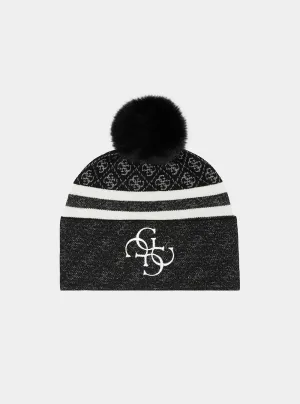 Black White Logo Sabine Beanie Guess