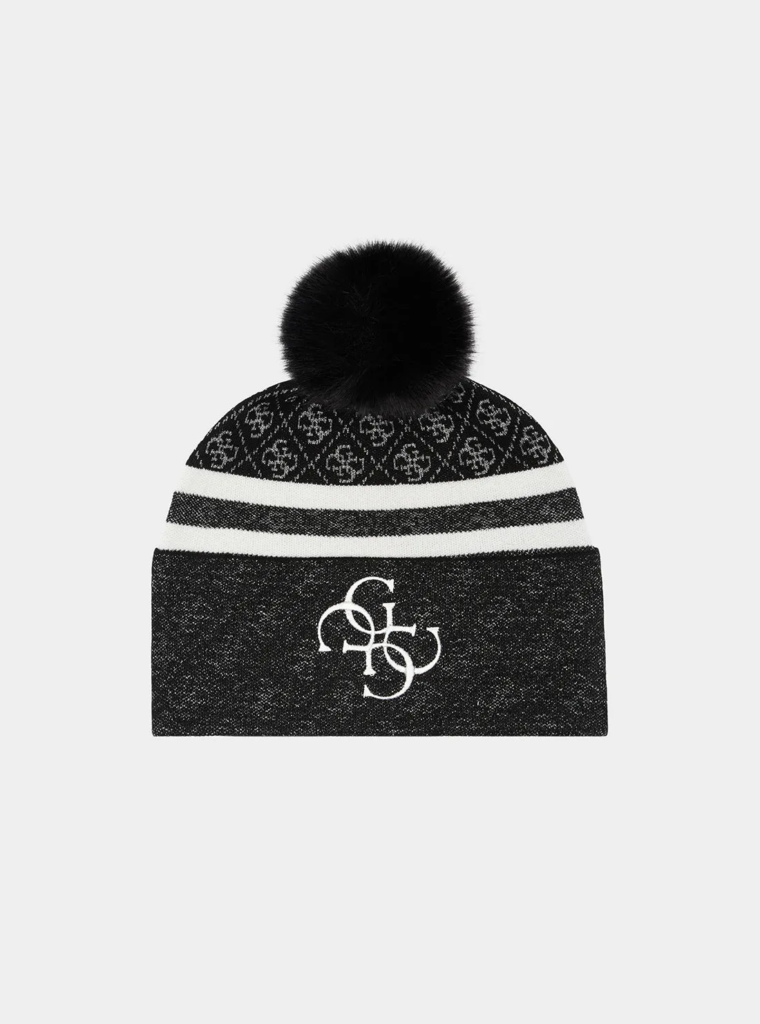 Black White Logo Sabine Beanie Guess