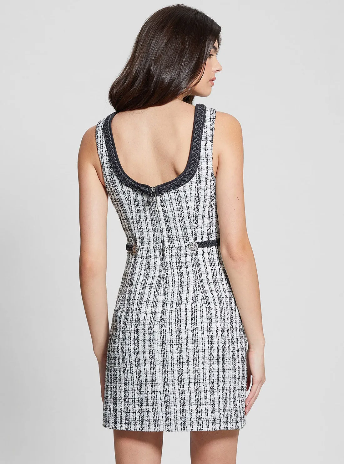 Black White Tosca Braid Dress Guess