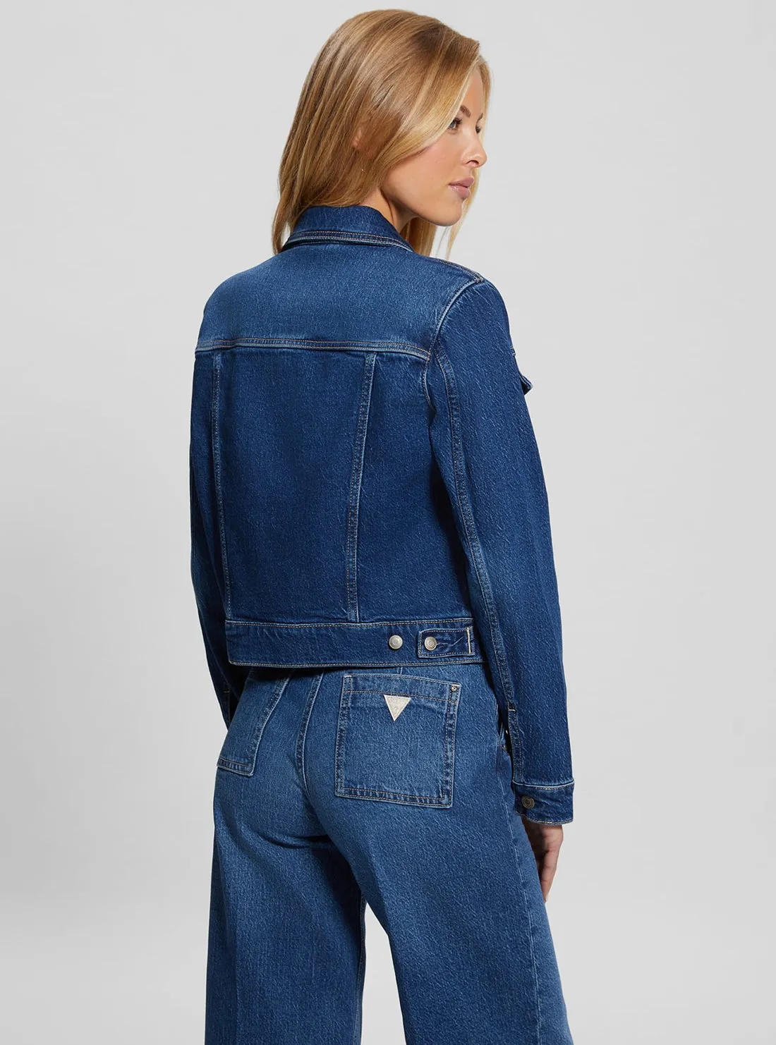 Blue Denim Delya Trucker Jacket Guess