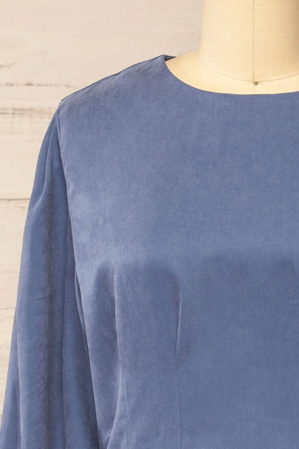 Bohrin Blue | Long-Sleeved Short Dress