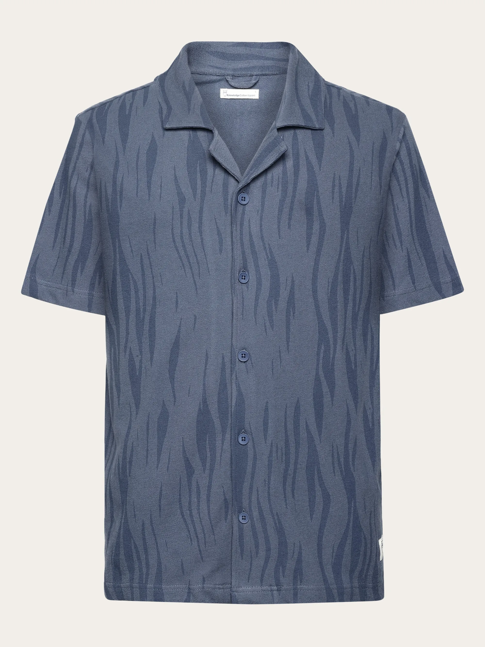 Boucl loose fit Northern Lights short sleeve shirt - GOTS/Vegan - Blue Knowledge Cotton