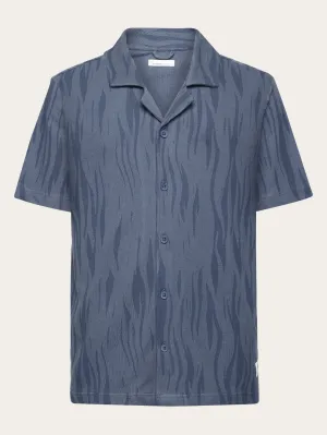 Boucl loose fit Northern Lights short sleeve shirt - GOTS/Vegan - Blue Knowledge Cotton