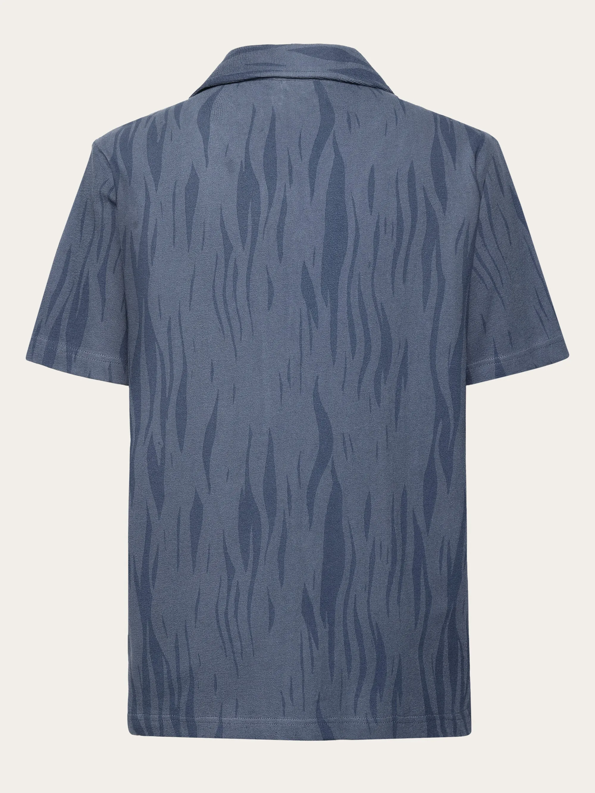 Boucl loose fit Northern Lights short sleeve shirt - GOTS/Vegan - Blue Knowledge Cotton