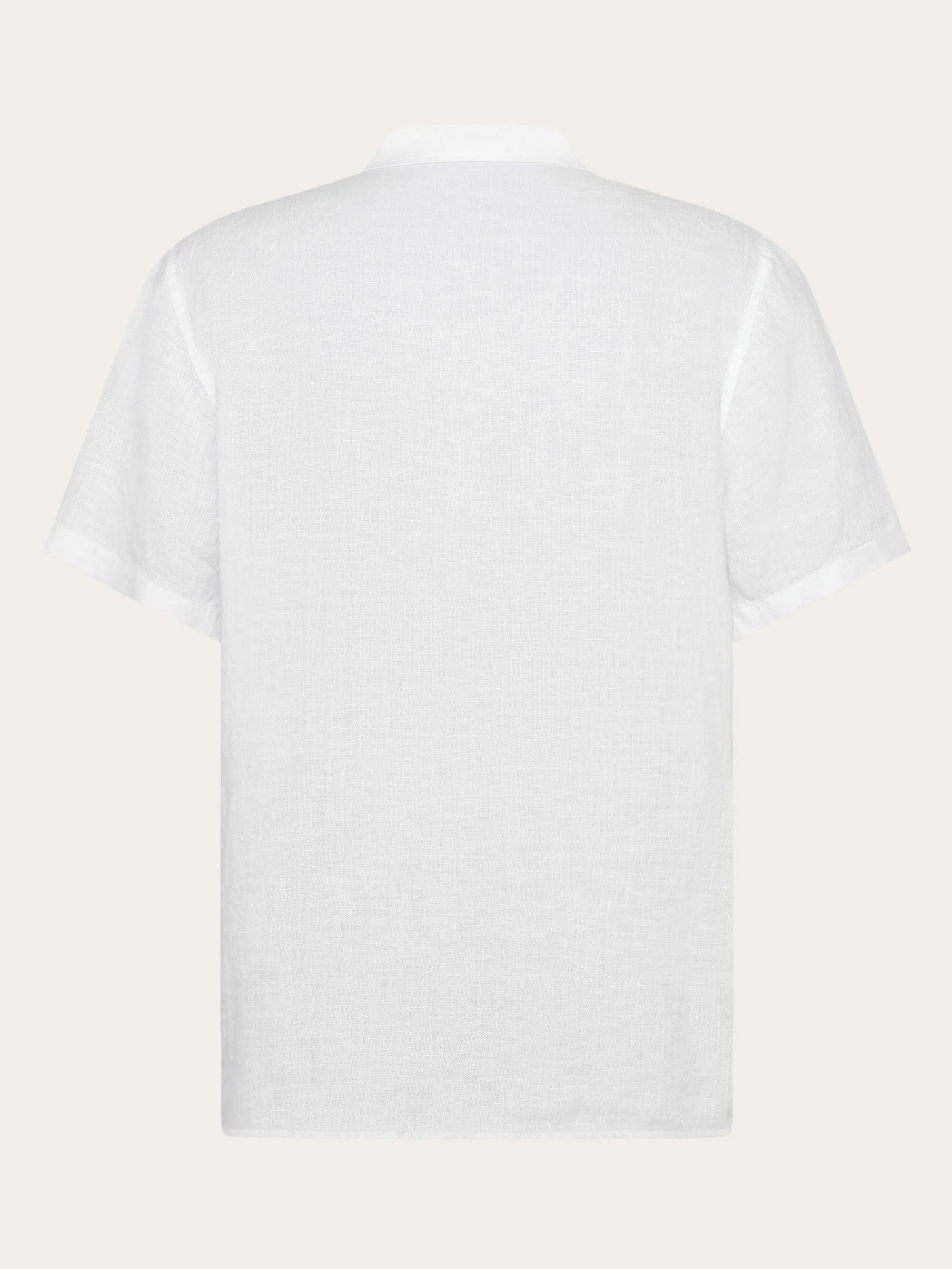 Box fit short sleeved linen shirt - Bright White Knowledge Cotton