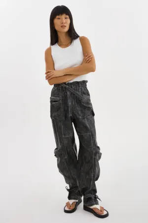BRAXTON | Faux Leather Cargo Pants
