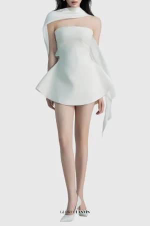 Calwa Scarf Strapless Flare Mini Dress Gloria Lanvin