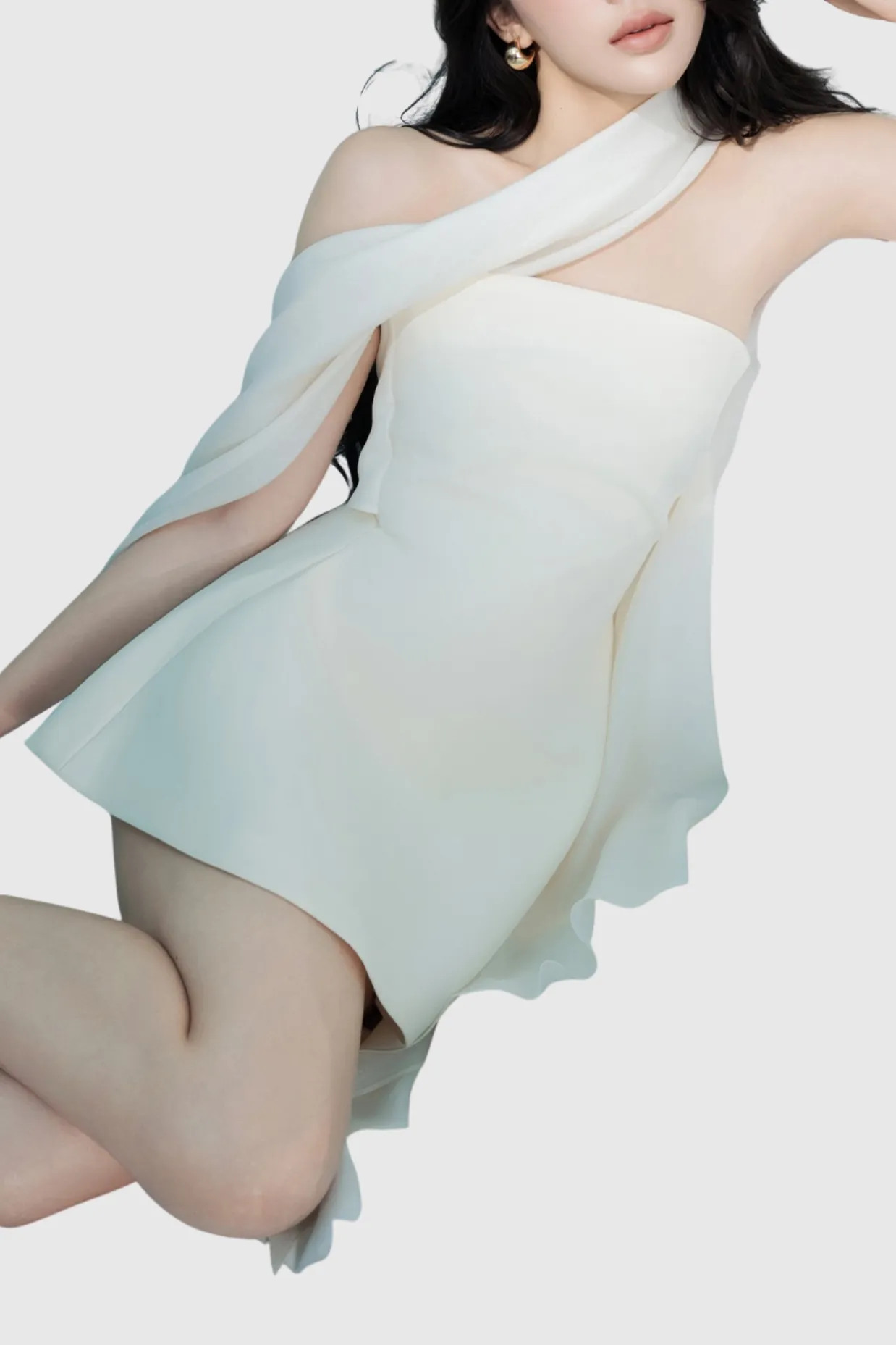 Calwa Scarf Strapless Flare Mini Dress Gloria Lanvin