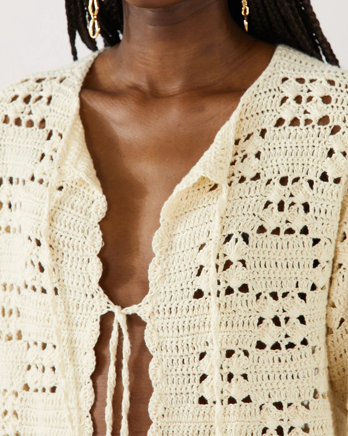Caro Cardigan Organic Cotton Cream