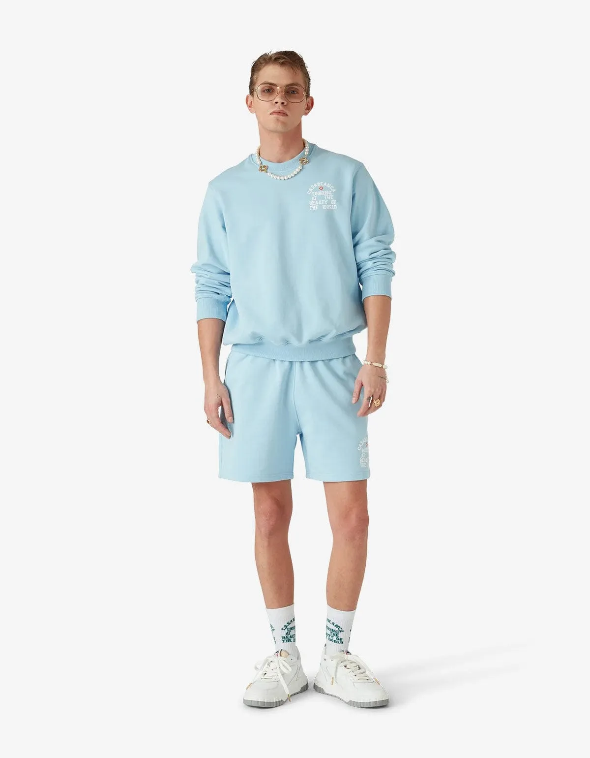 Casablanca Blue Beauty of the World Sweat Shorts
