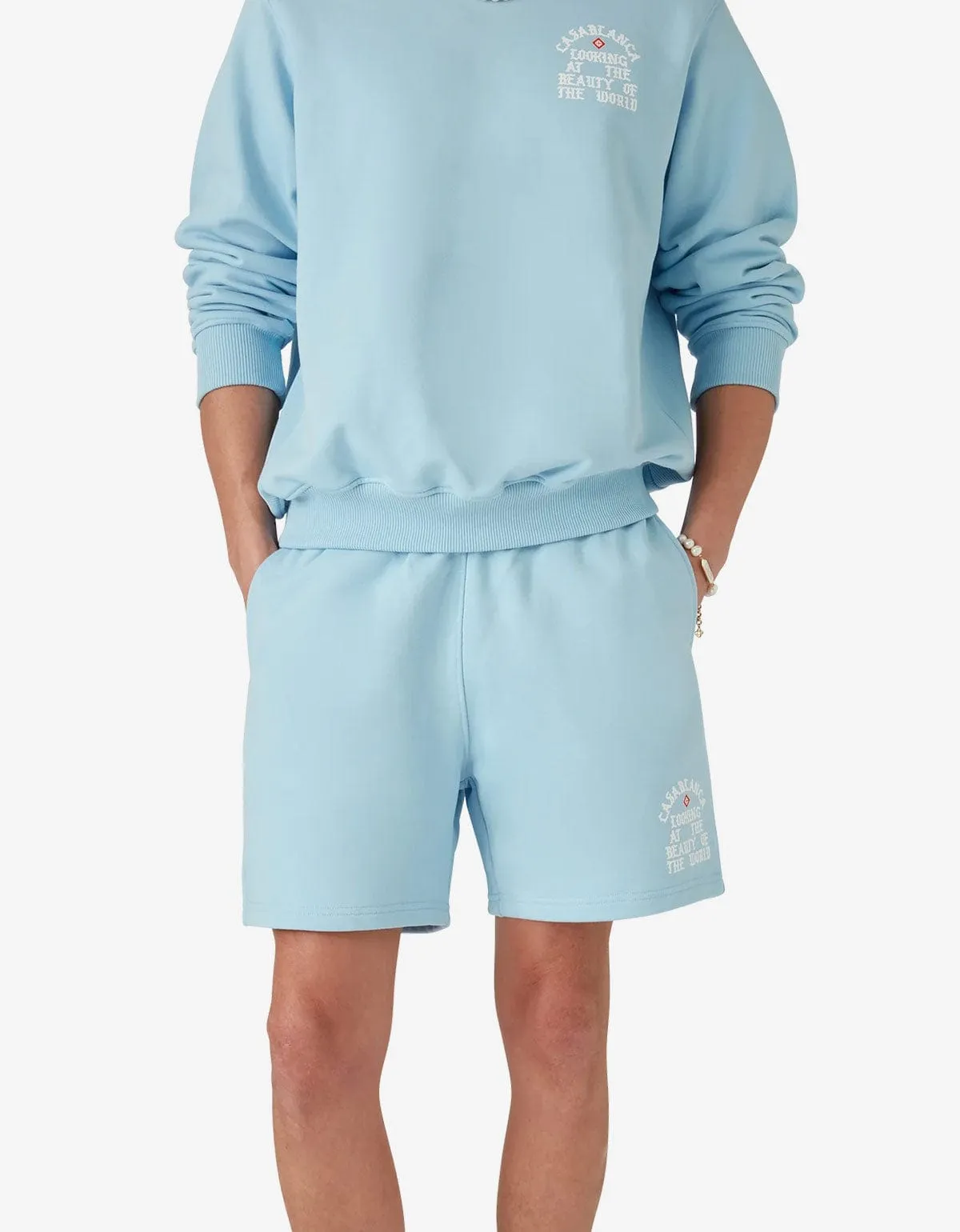 Casablanca Blue Beauty of the World Sweat Shorts