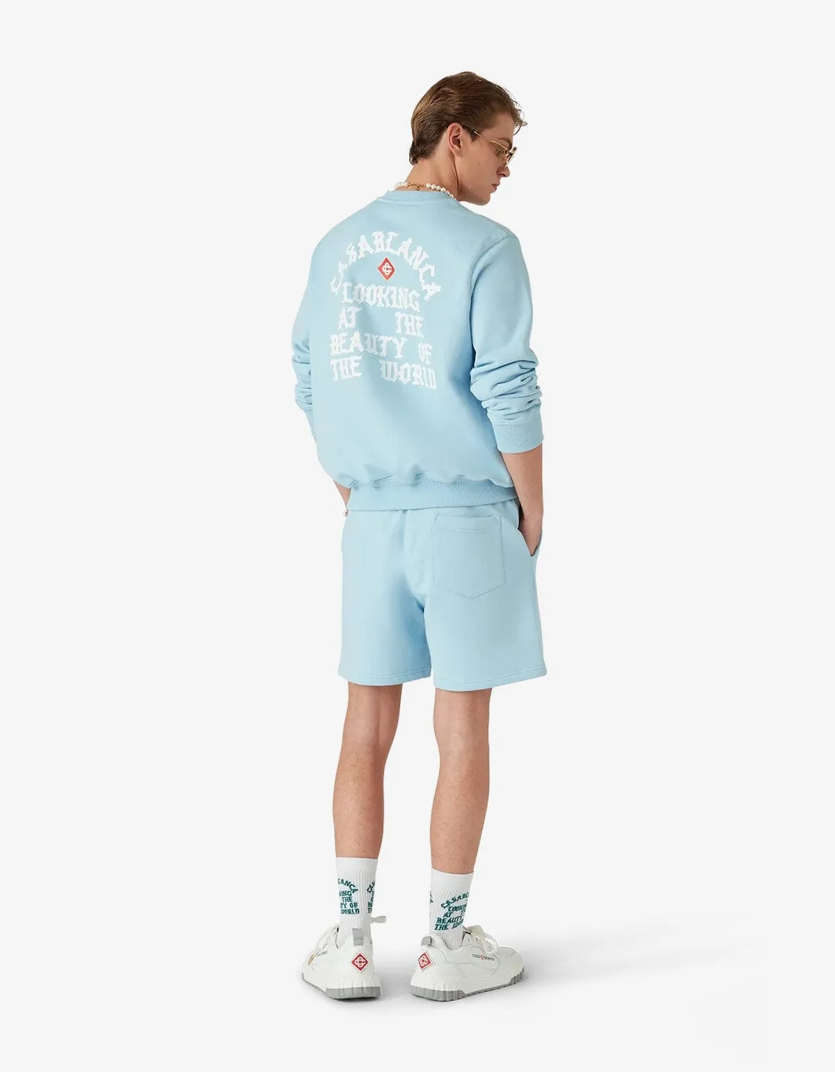 Casablanca Blue Beauty of the World Sweat Shorts