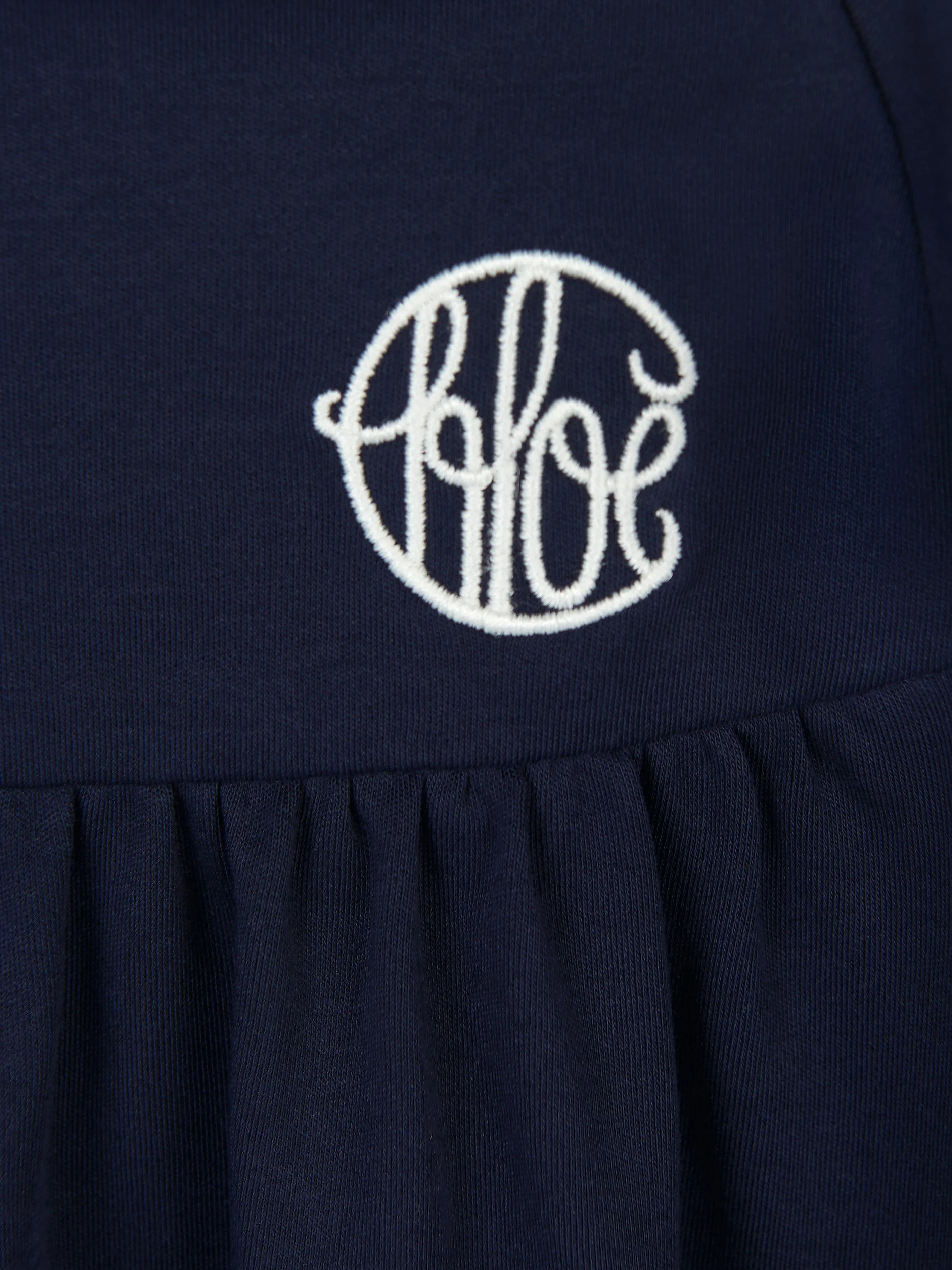 Chlo Girls Cotton Ruffle Dress in Navy