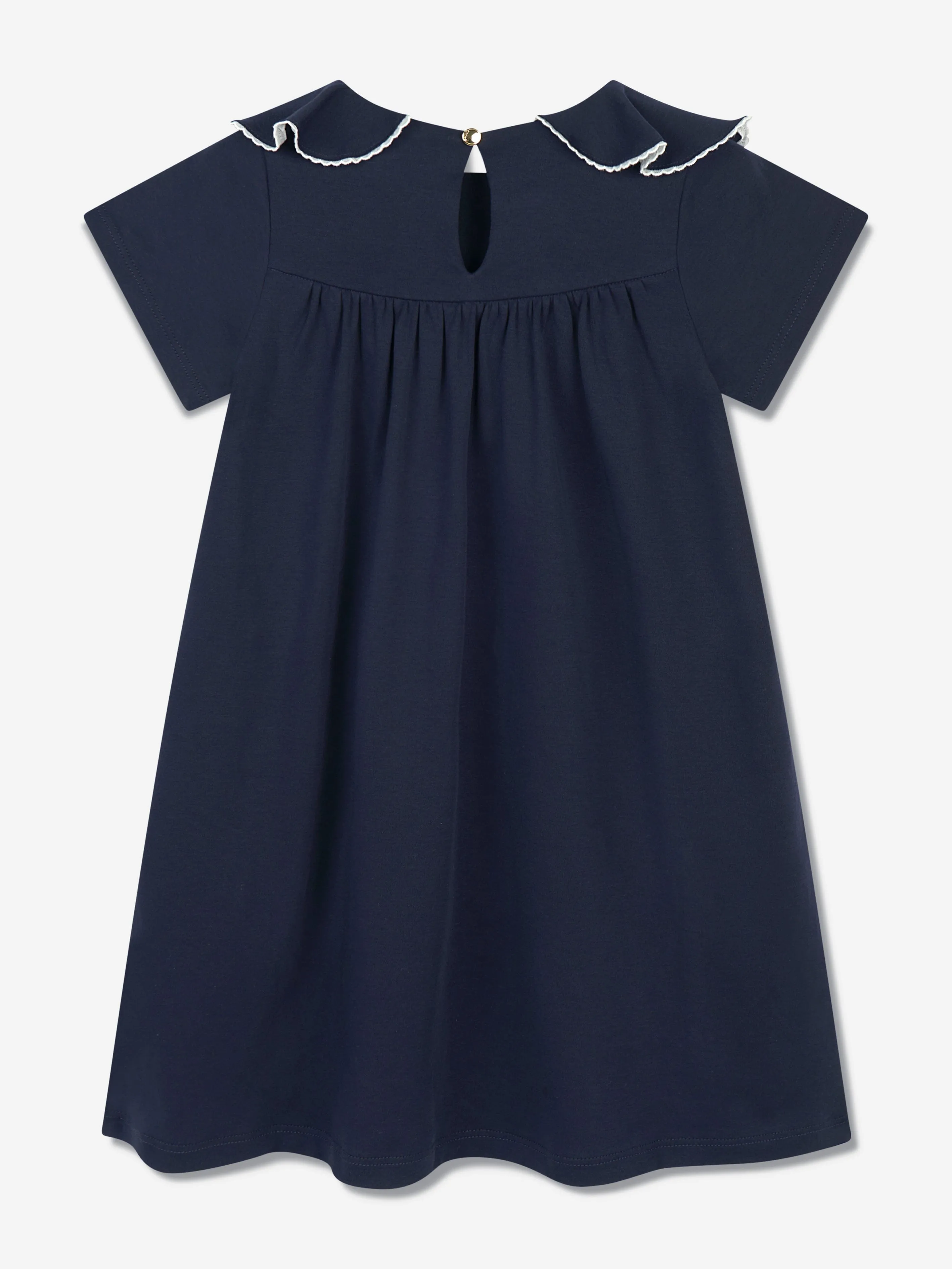 Chlo Girls Cotton Ruffle Dress in Navy