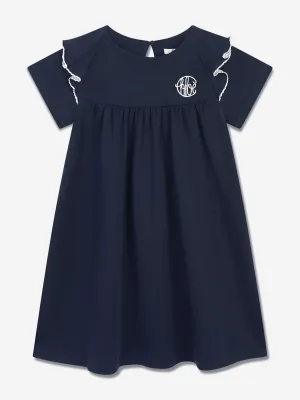 Chlo Girls Cotton Ruffle Dress in Navy