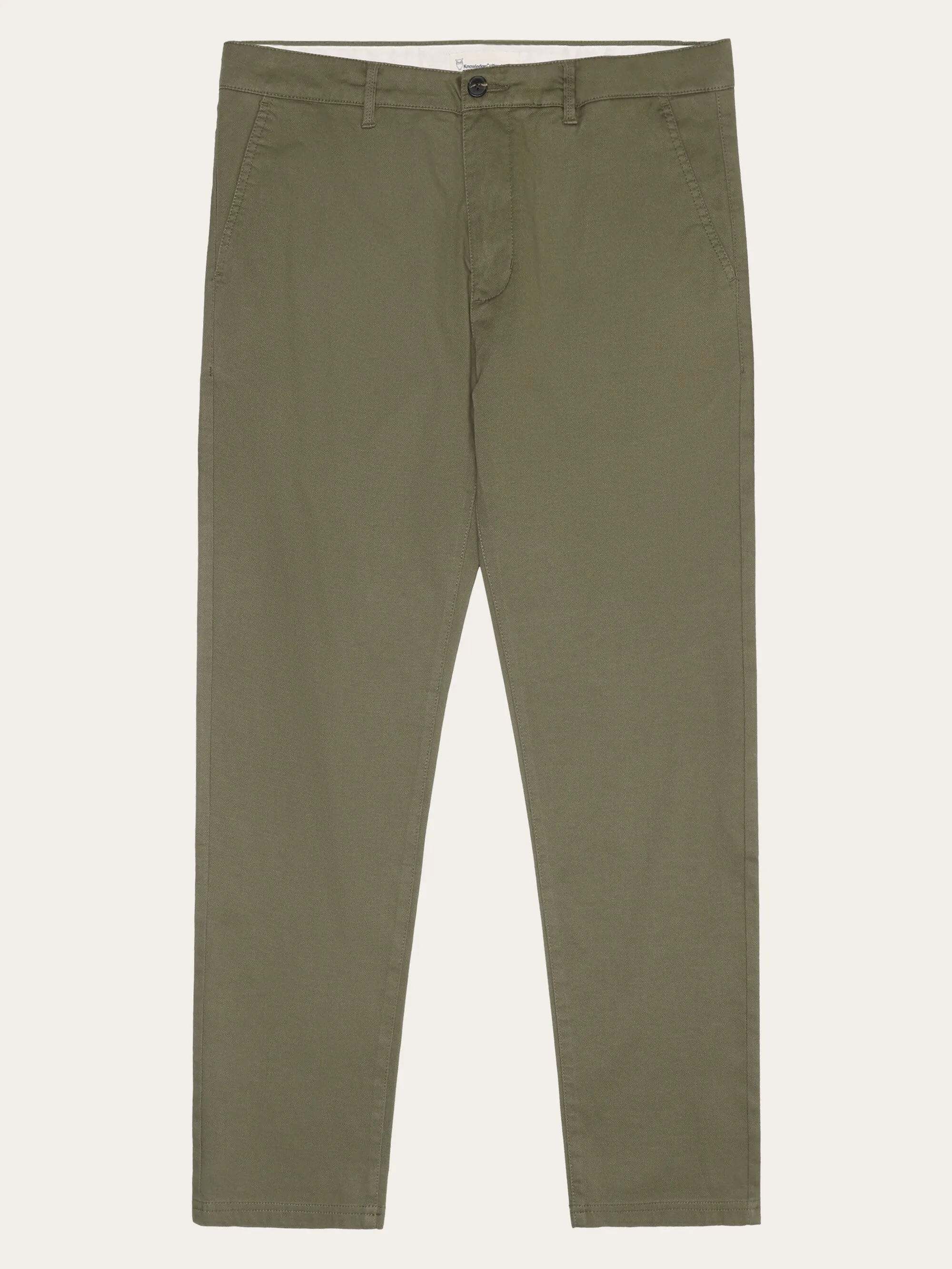 CHUCK regular canvas pants - GOTS/Vegan - Burned Olive Knowledge Cotton