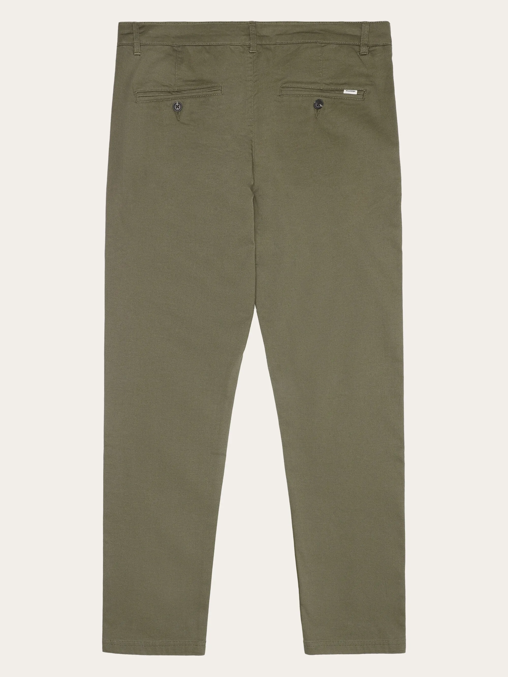 CHUCK regular canvas pants - GOTS/Vegan - Burned Olive Knowledge Cotton