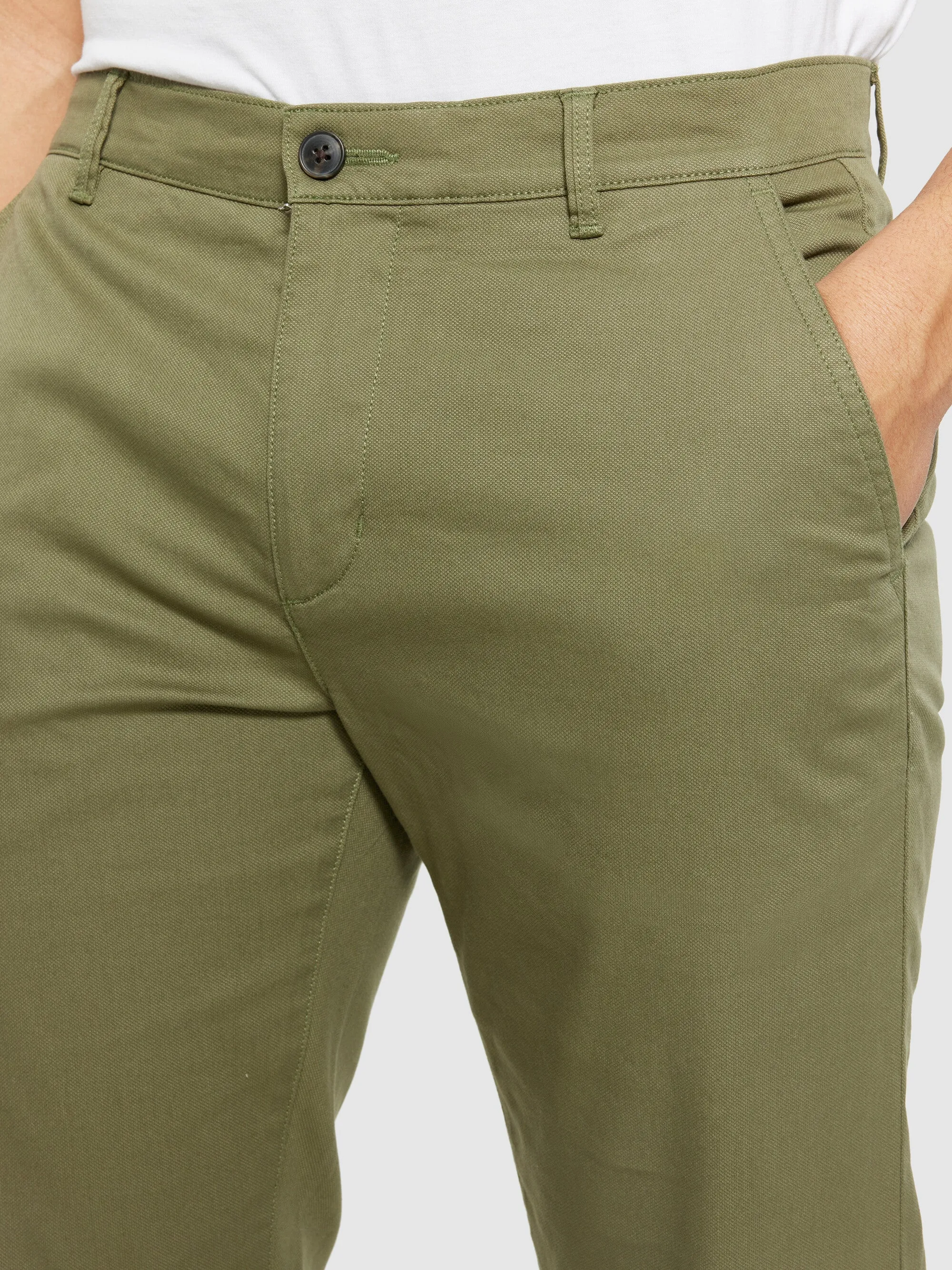 CHUCK regular canvas pants - GOTS/Vegan - Burned Olive Knowledge Cotton