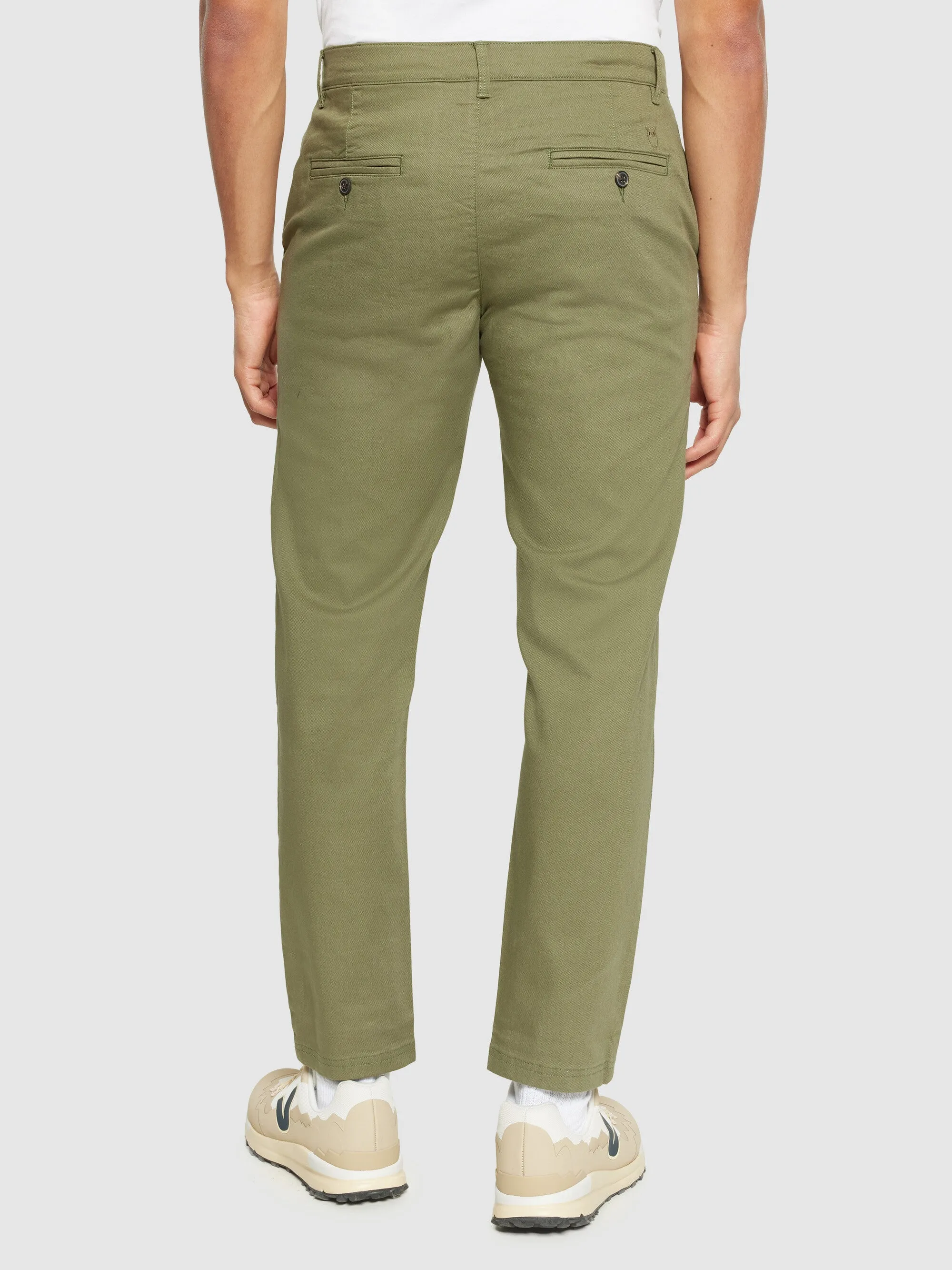CHUCK regular canvas pants - GOTS/Vegan - Burned Olive Knowledge Cotton