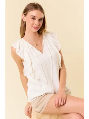 Coconut Cream Flutter Top