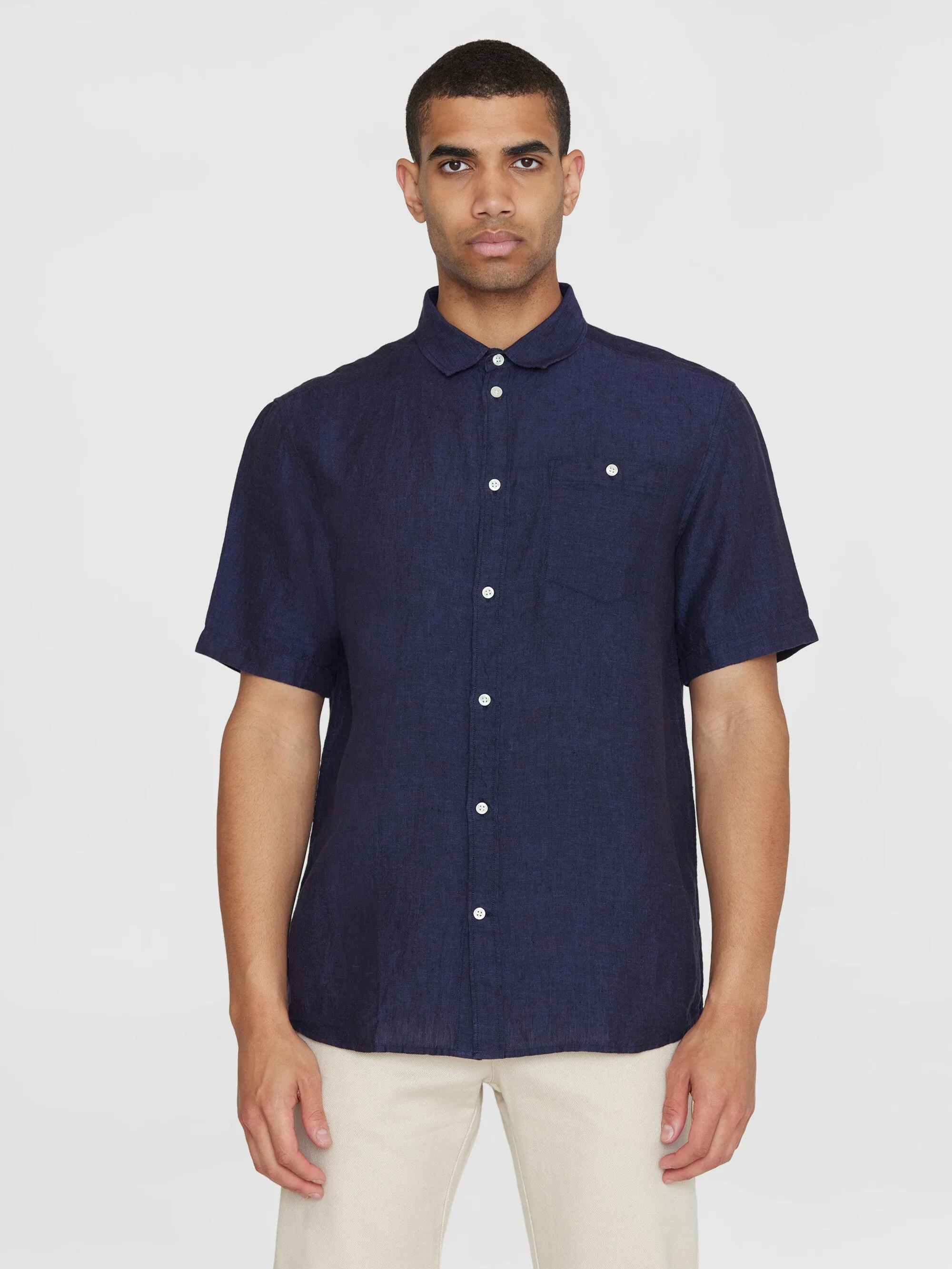 Custom fit linen short sleeve shirt - Yarndyed - Total Eclipse Knowledge Cotton