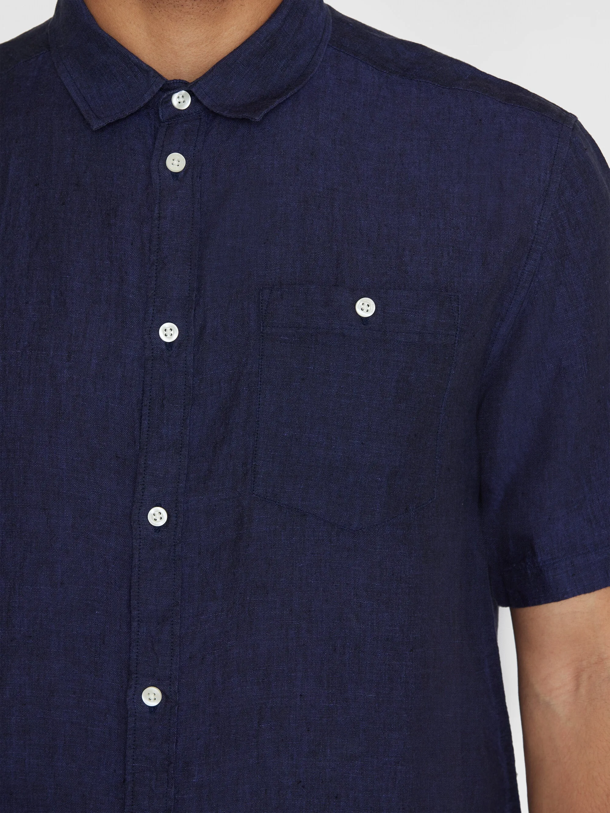 Custom fit linen short sleeve shirt - Yarndyed - Total Eclipse Knowledge Cotton
