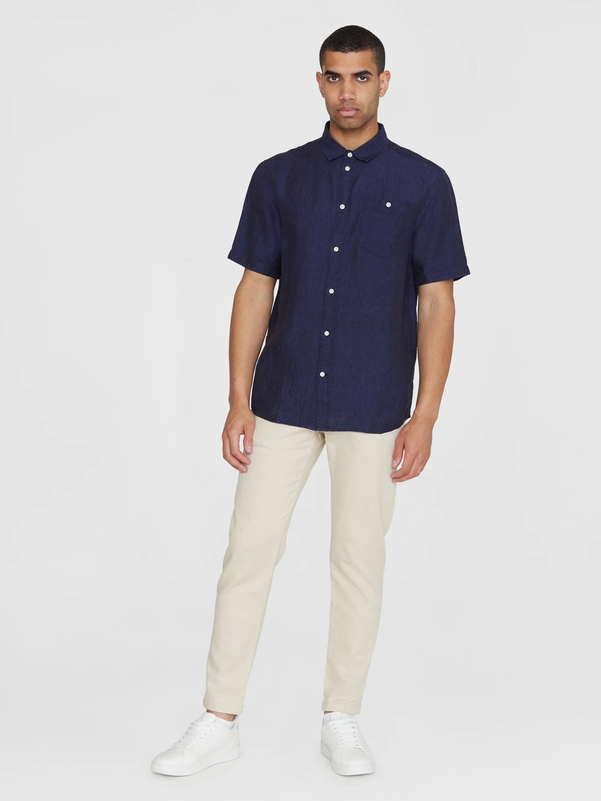 Custom fit linen short sleeve shirt - Yarndyed - Total Eclipse Knowledge Cotton