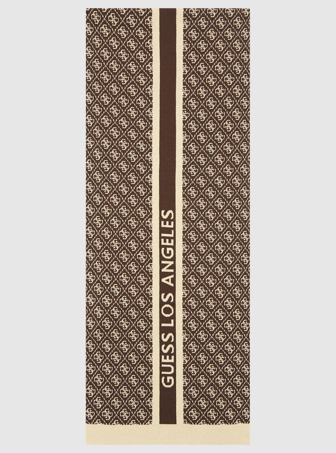 Dark Brown Logo Knit Scarf Guess