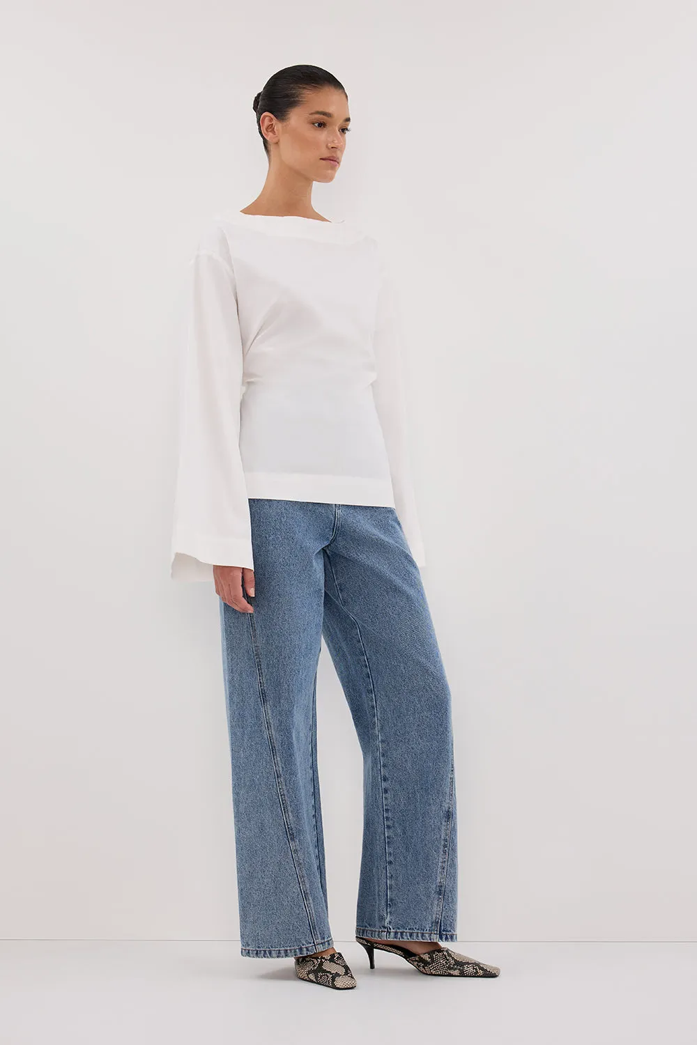 Dissh IVY WHITE LONG SLEEVE TOP
