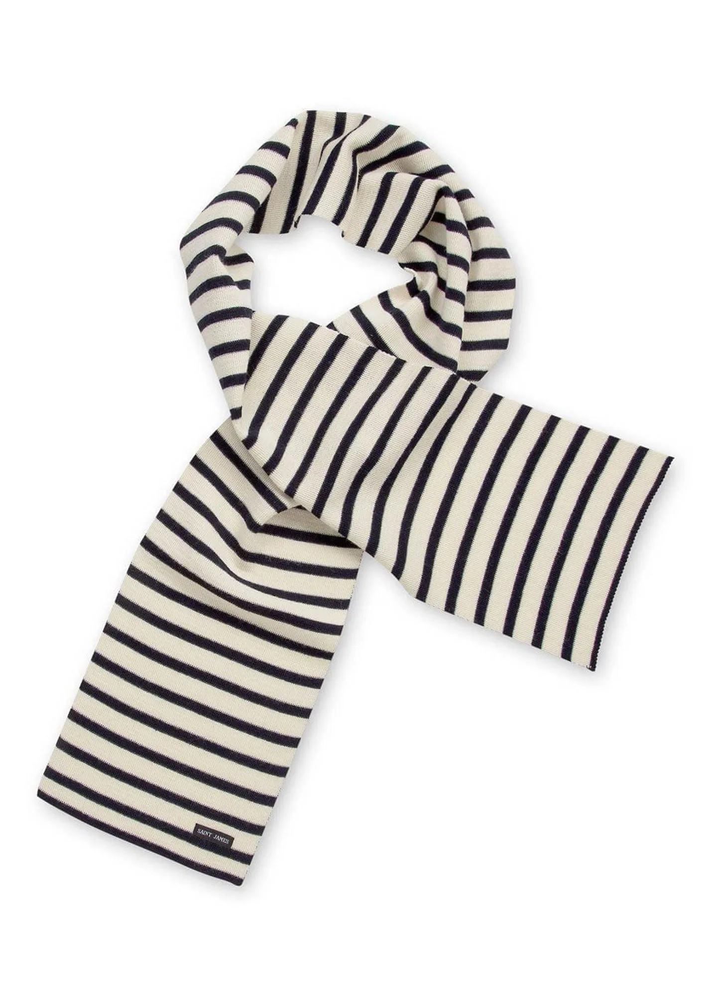 Echarpe raye Scarf - en pure laine vierge (ECRU/MARINE)